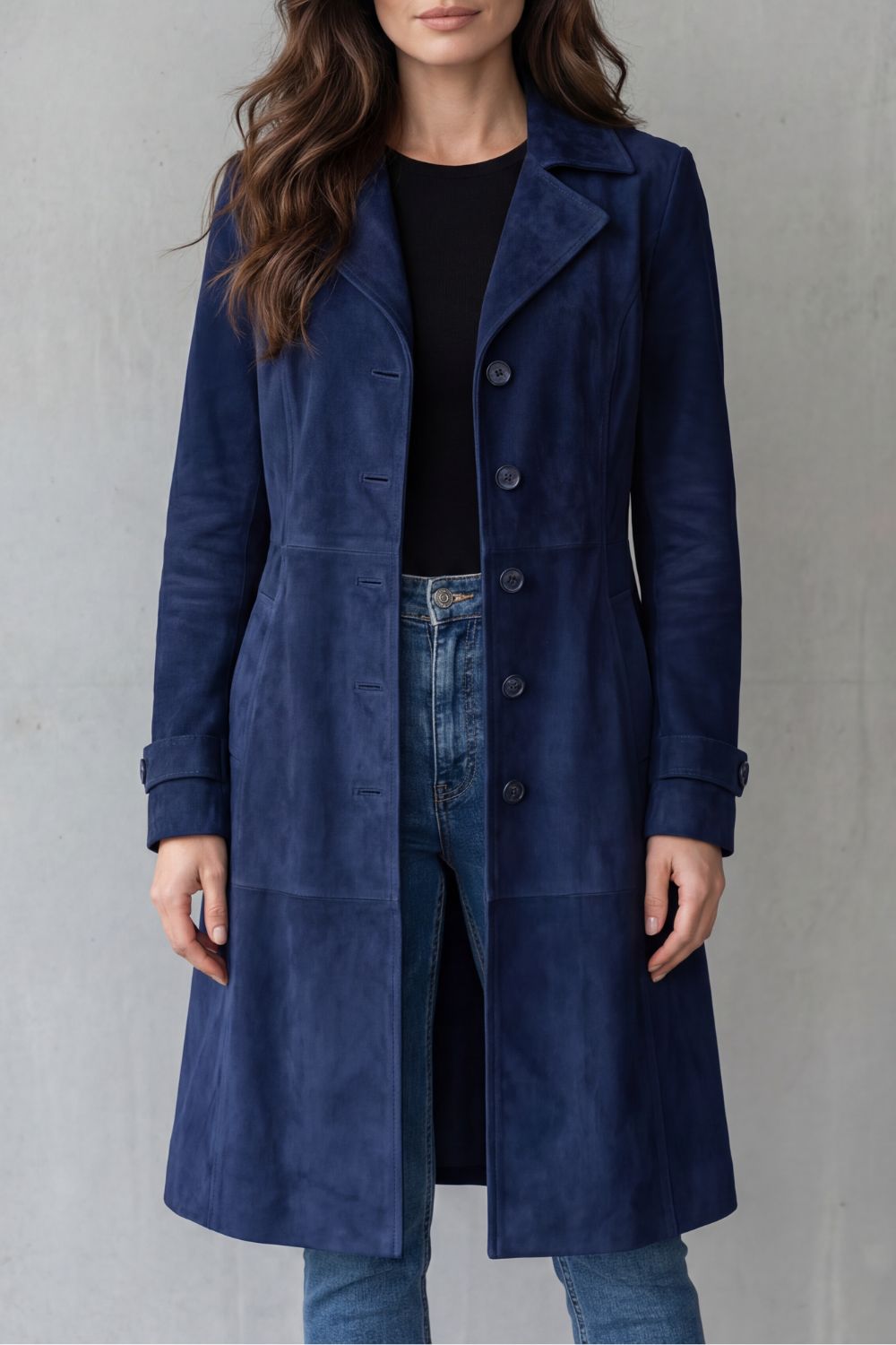 Lisa | Vintage Suede Finish – Long Coat