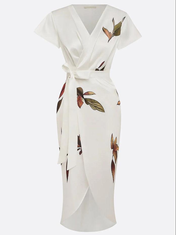 Elin | Elegant wrap dress with a floral print