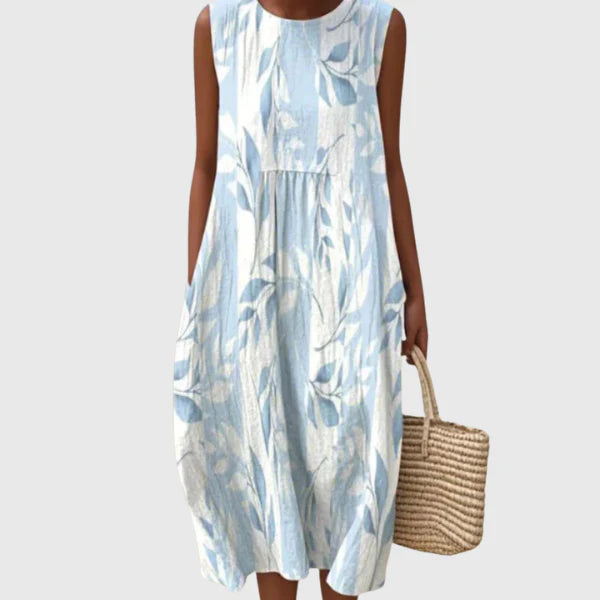 Flowy Printed Midi Dress – Lightweight & Effortless Style
