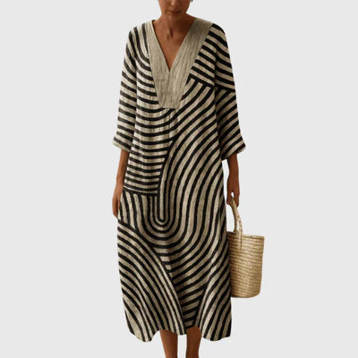 Flowy Printed Midi Dress – Lightweight & Effortless Style