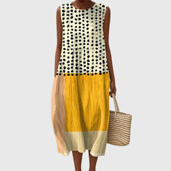 Flowy Printed Midi Dress – Lightweight & Effortless Style