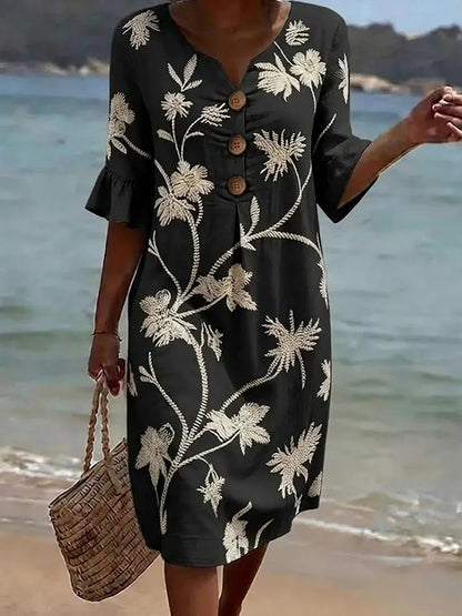 Women's casual dress with a floral print