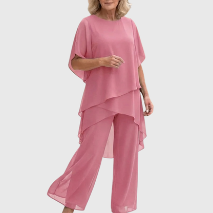 Susan | Suit with draped palazzo pants