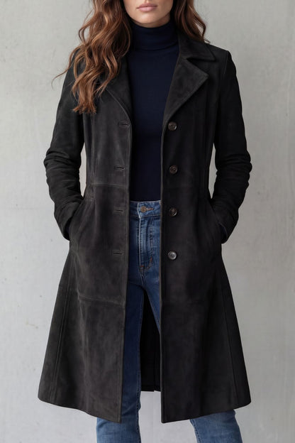 Lisa | Vintage Suede Finish – Long Coat