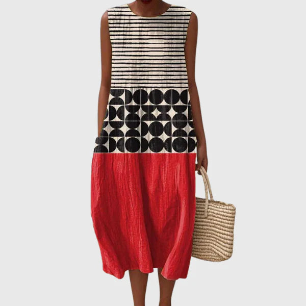 Flowy Printed Midi Dress – Lightweight & Effortless Style