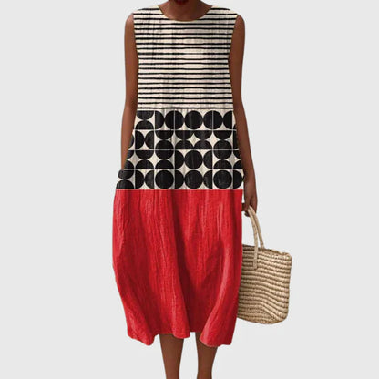 Flowy Printed Midi Dress – Lightweight & Effortless Style