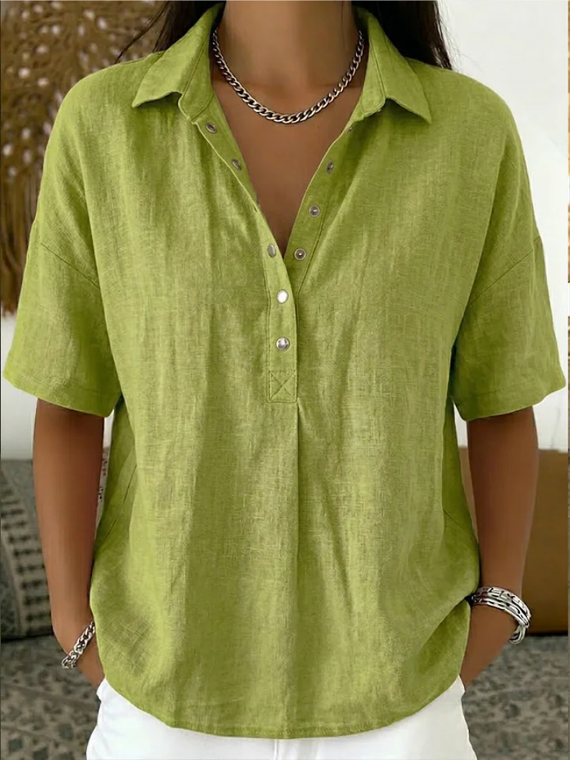 Aveline – Blouse with a collar and button detail