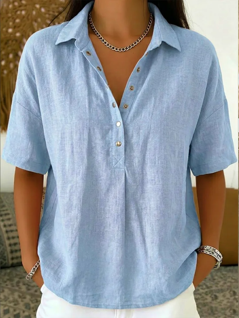 Aveline | Blouse with collar and button detail