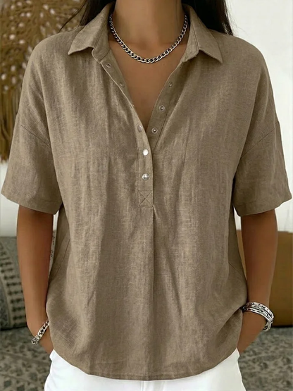 Aveline | Blouse with collar and button detail