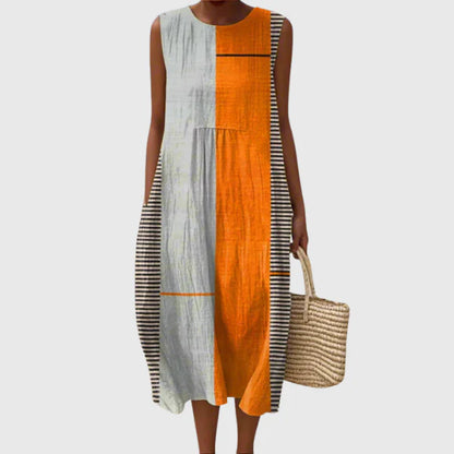 Flowy Printed Midi Dress – Lightweight & Effortless Style