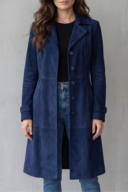 Lisa | Vintage Suede Finish – Long Coat