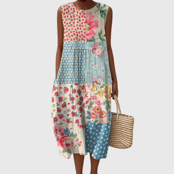 Flowy Printed Midi Dress – Lightweight & Effortless Style