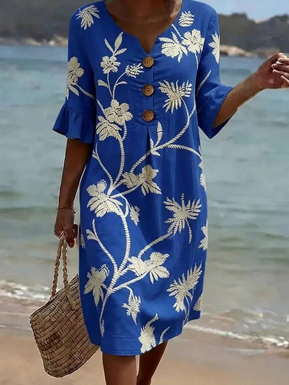 Women's casual dress with a floral print