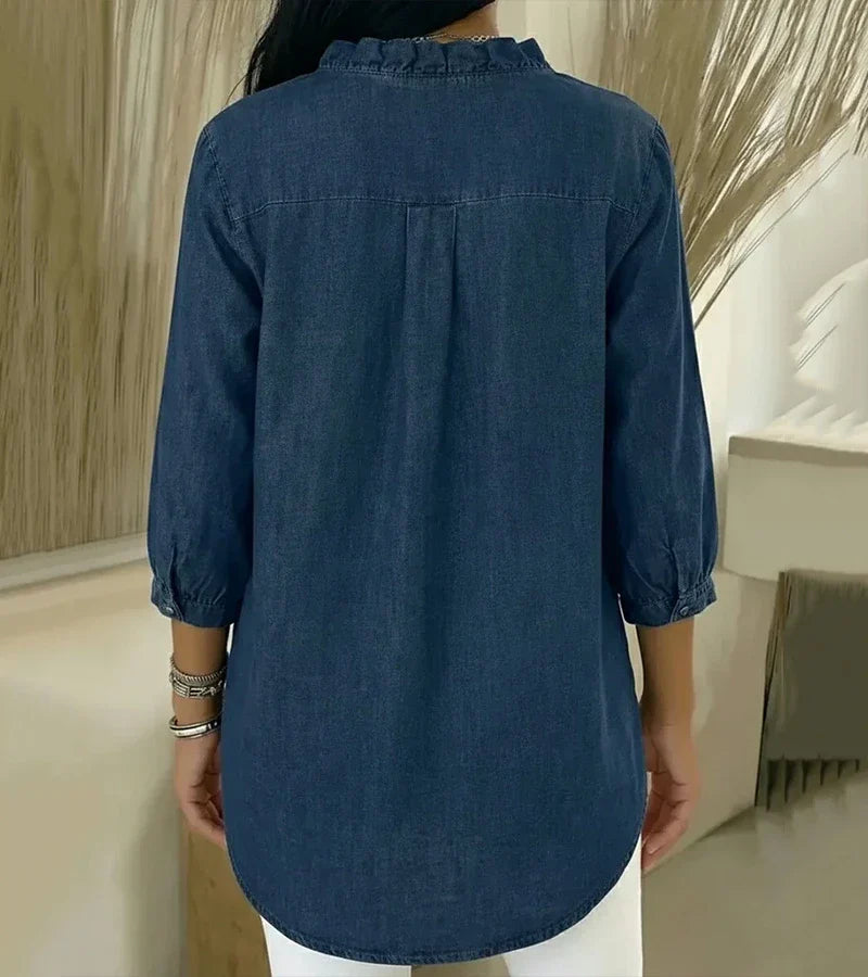 Adele | V-neck blouse with ruffles
