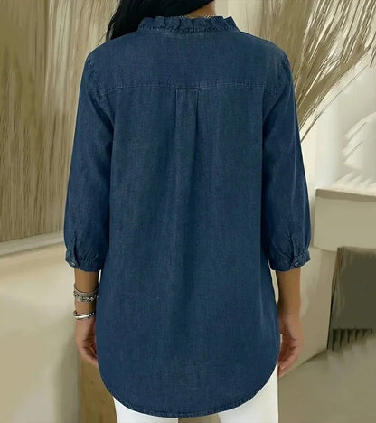 Adele | V-neck blouse with ruffles