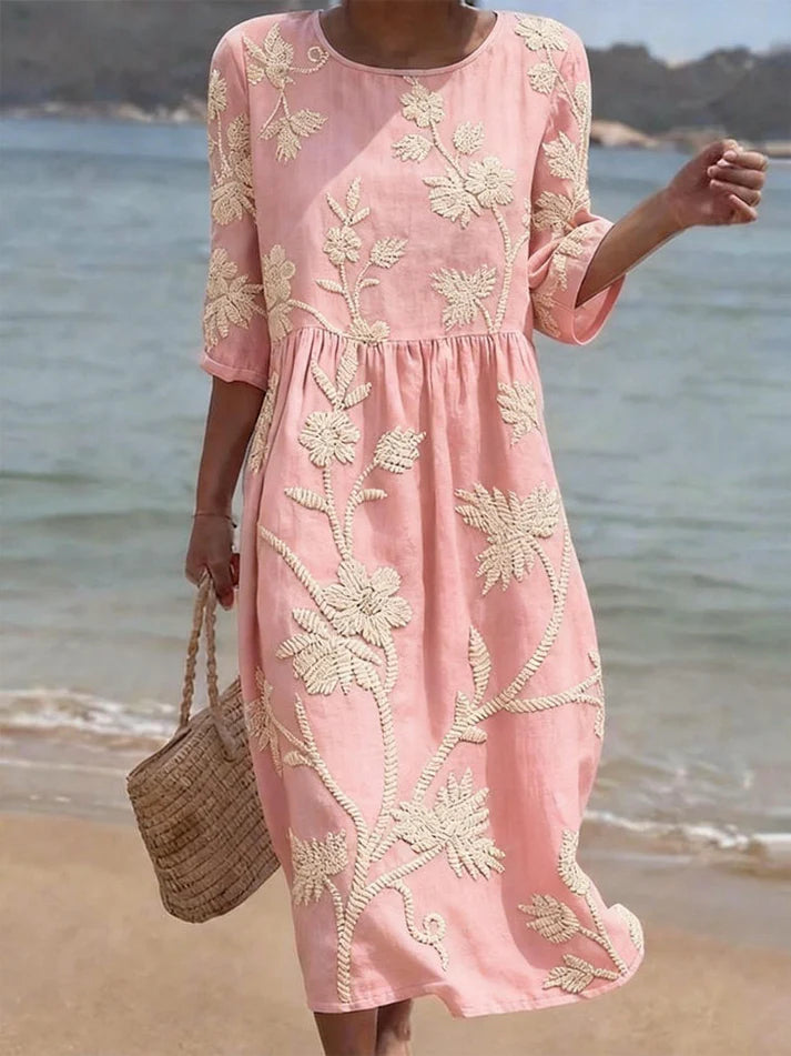Women's casual dress with a floral print