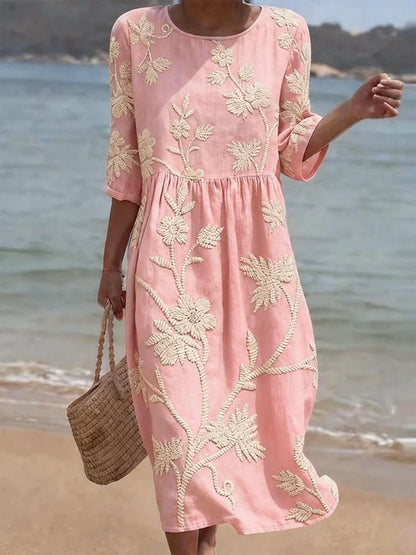 Women's casual dress with a floral print
