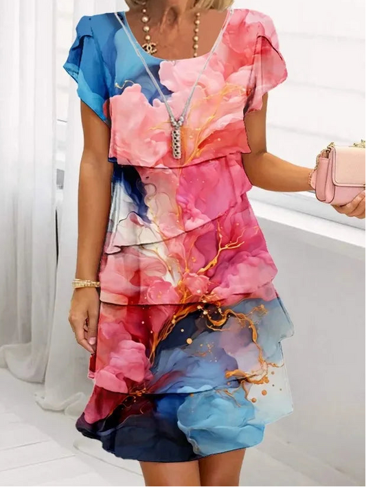 Caroline | Elegant Comfort Ruffle Dress