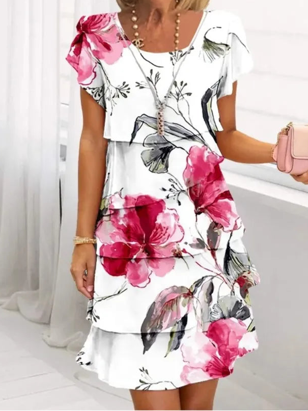 Cynthia | Elegant Comfort Ruffle Dress
