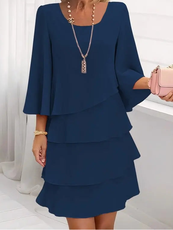 Catherine | Elegant Comfort Ruffle Dress