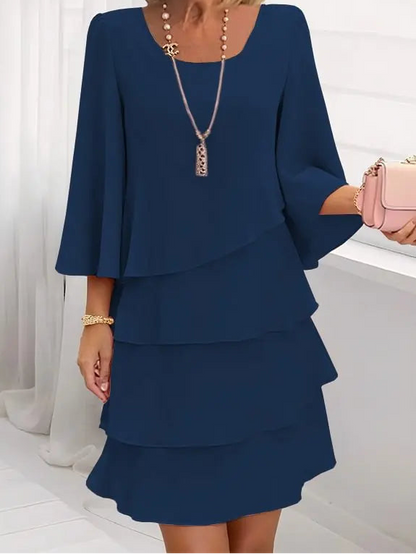 Catherine | Elegant Comfort Ruffle Dress