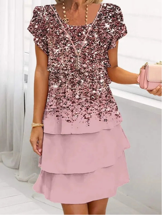 Gabriella | Elegant Comfort Ruffle Dress
