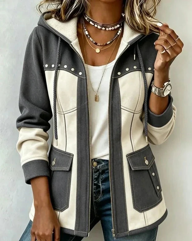 Madison | Mixed-Material Hooded Jacket
