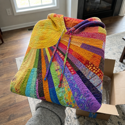 Dawnella | Bohemian Multicolor Patchwork Hoodie