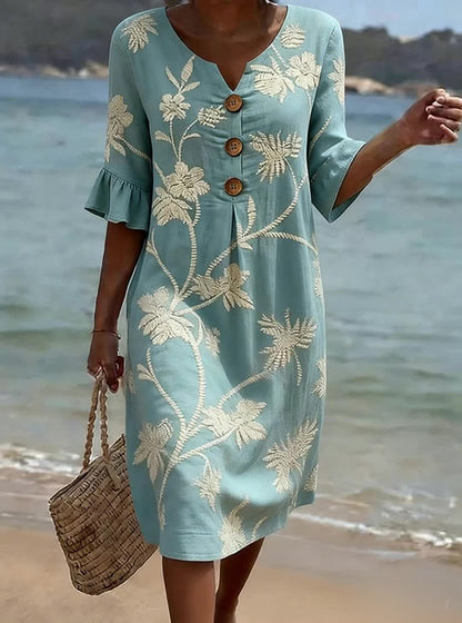Women's casual dress with a floral print