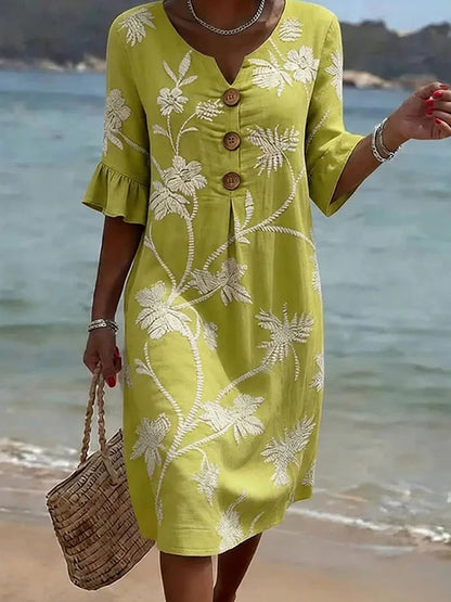 Women's casual dress with a floral print