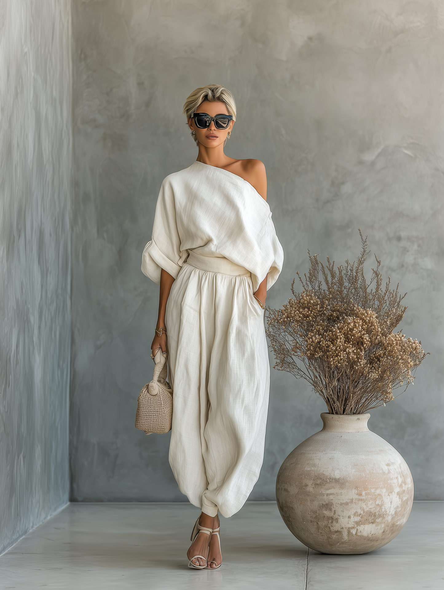 Lisa | Soft off-the-shoulder top and tapered pants