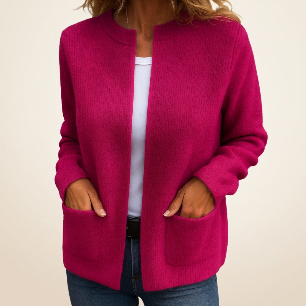 Aveline | Warm Zip-Up Knit Cardigan with Pockets