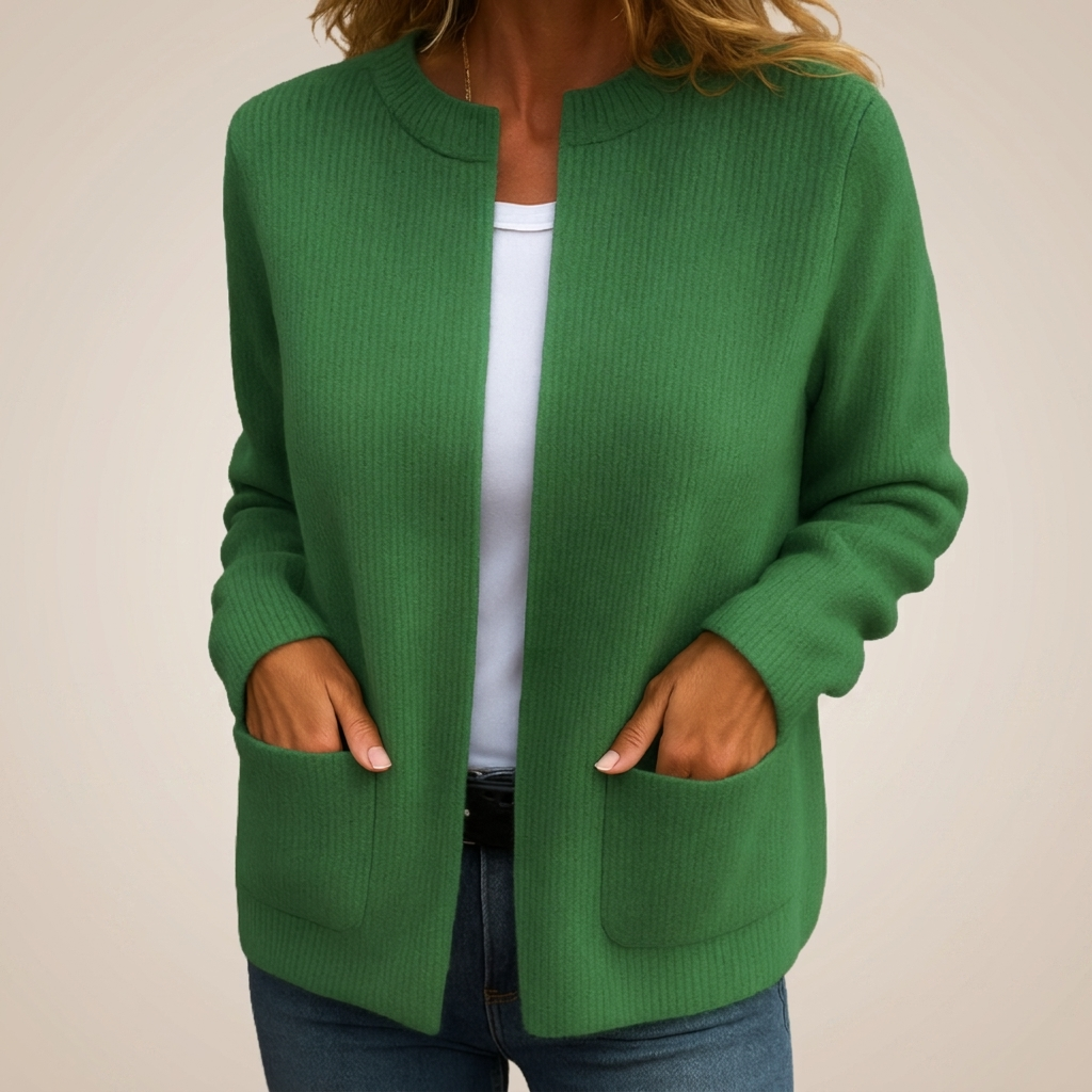 Aveline | Warm Zip-Up Knit Cardigan with Pockets