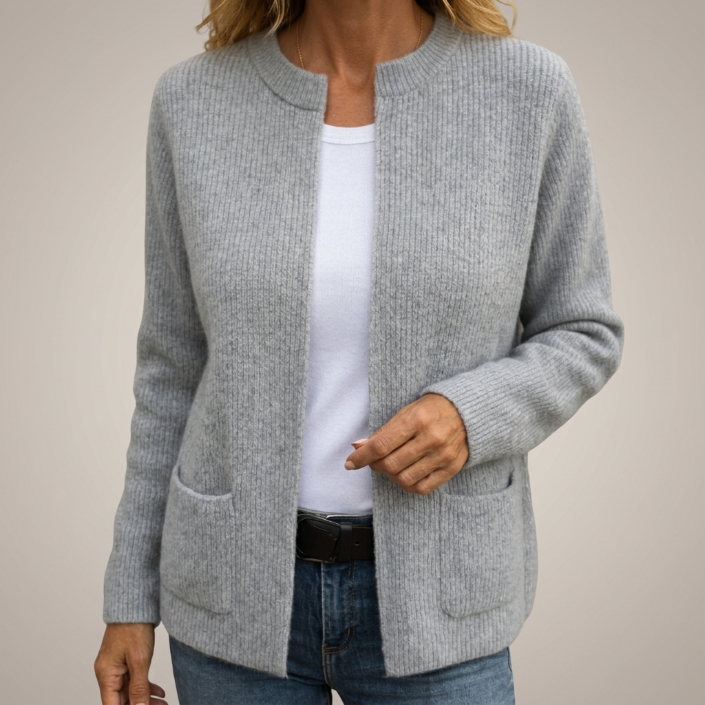 Aveline | Warm Zip-Up Knit Cardigan with Pockets