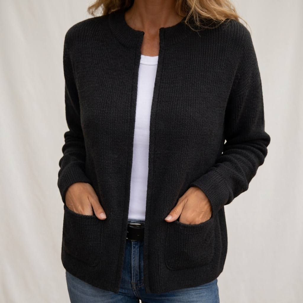 Aveline | Warm Zip-Up Knit Cardigan with Pockets