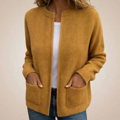 Aveline | Warm Zip-Up Knit Cardigan with Pockets