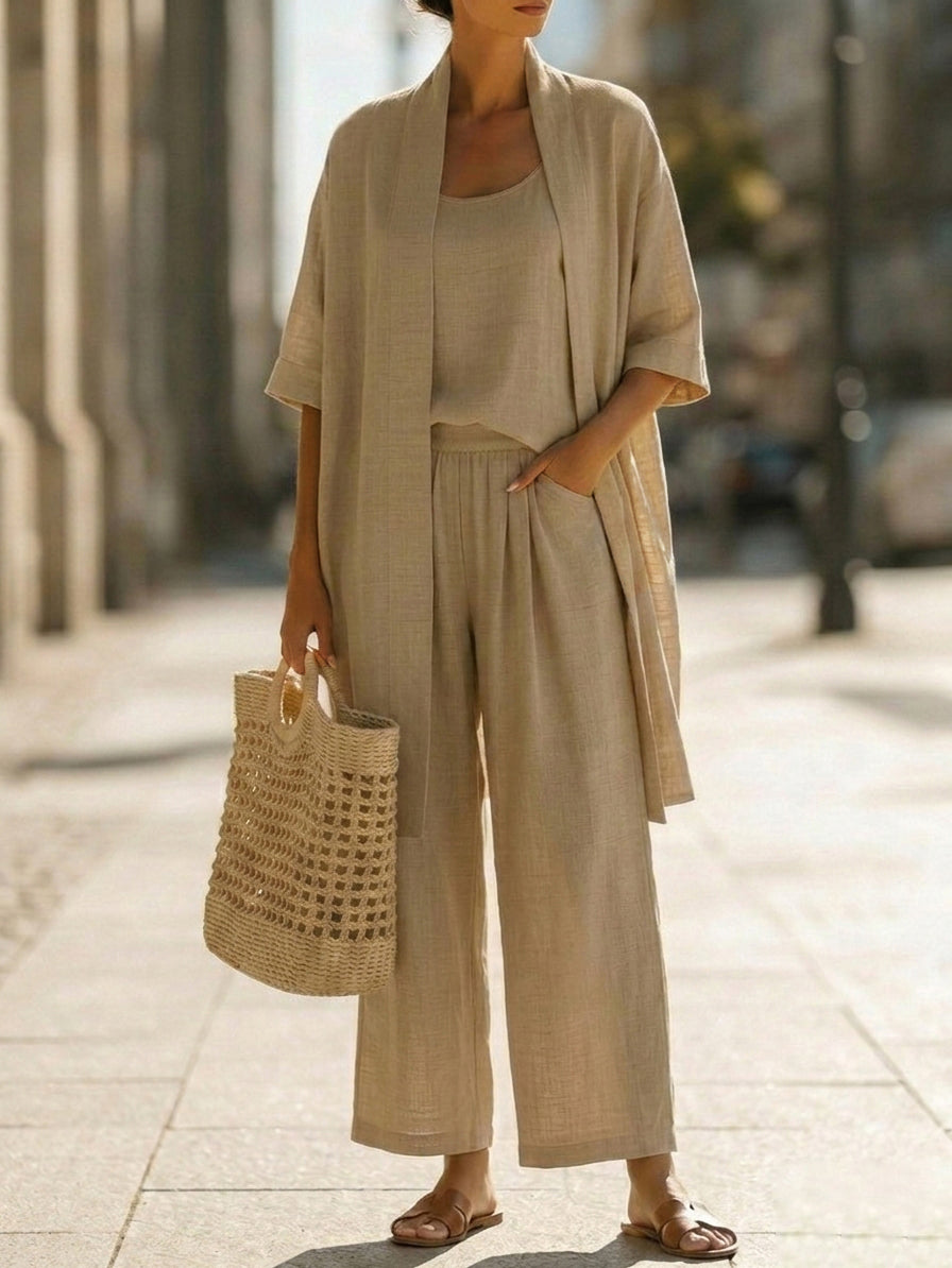 Olivia™ | Effortless Linen-Cotton Three-Piece Set